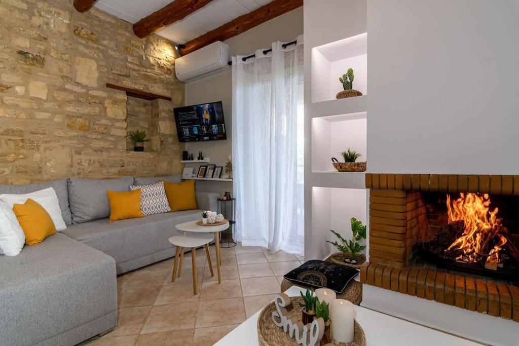 Stone Villa Halepa With Panoramic View. Neon Khorion  Dış mekan fotoğraf