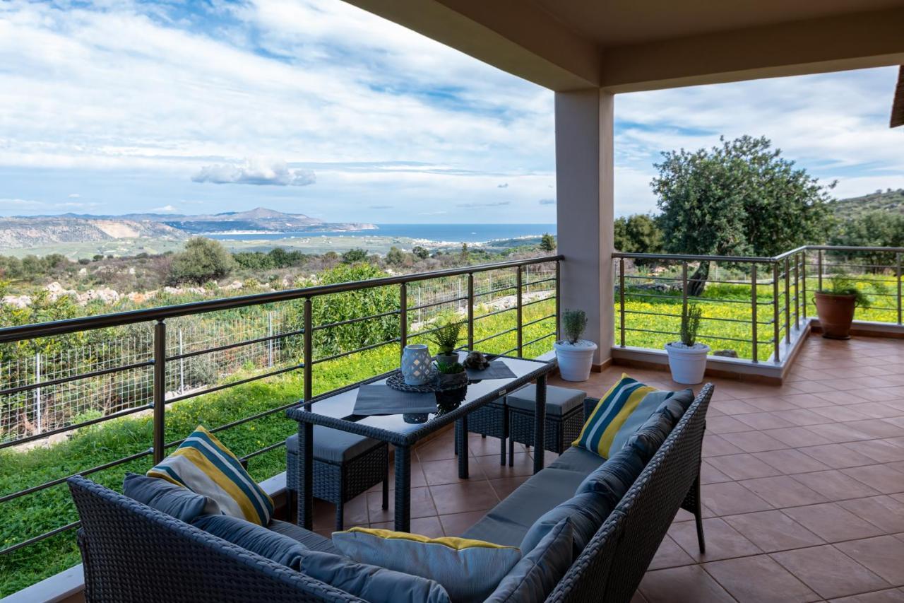 Stone Villa Halepa With Panoramic View. Neon Khorion  Dış mekan fotoğraf